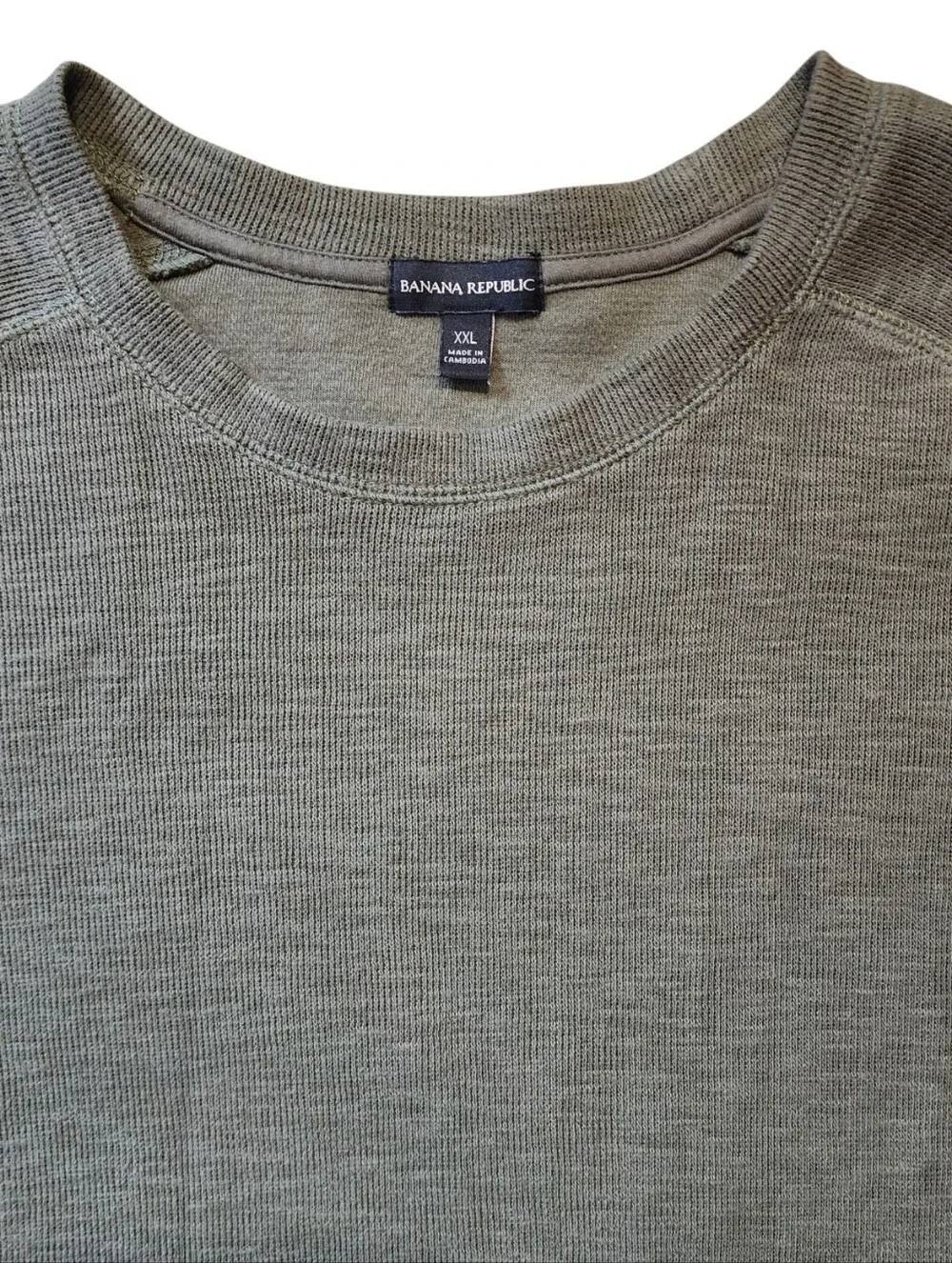 ​Banana Republic 2XL Green Long Sleeve Thermal Waffle Knit Shirt Outdoor XXL
